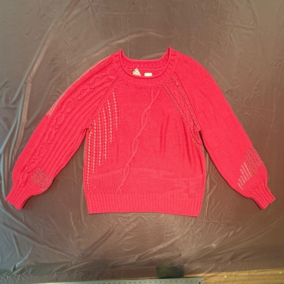 NWT NIC+ZOE Pink Roundneck Lightweight Crafted Cables Sweater Size LP MSRP $168 - Picture 3 of 14